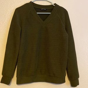 ribbed green sweater